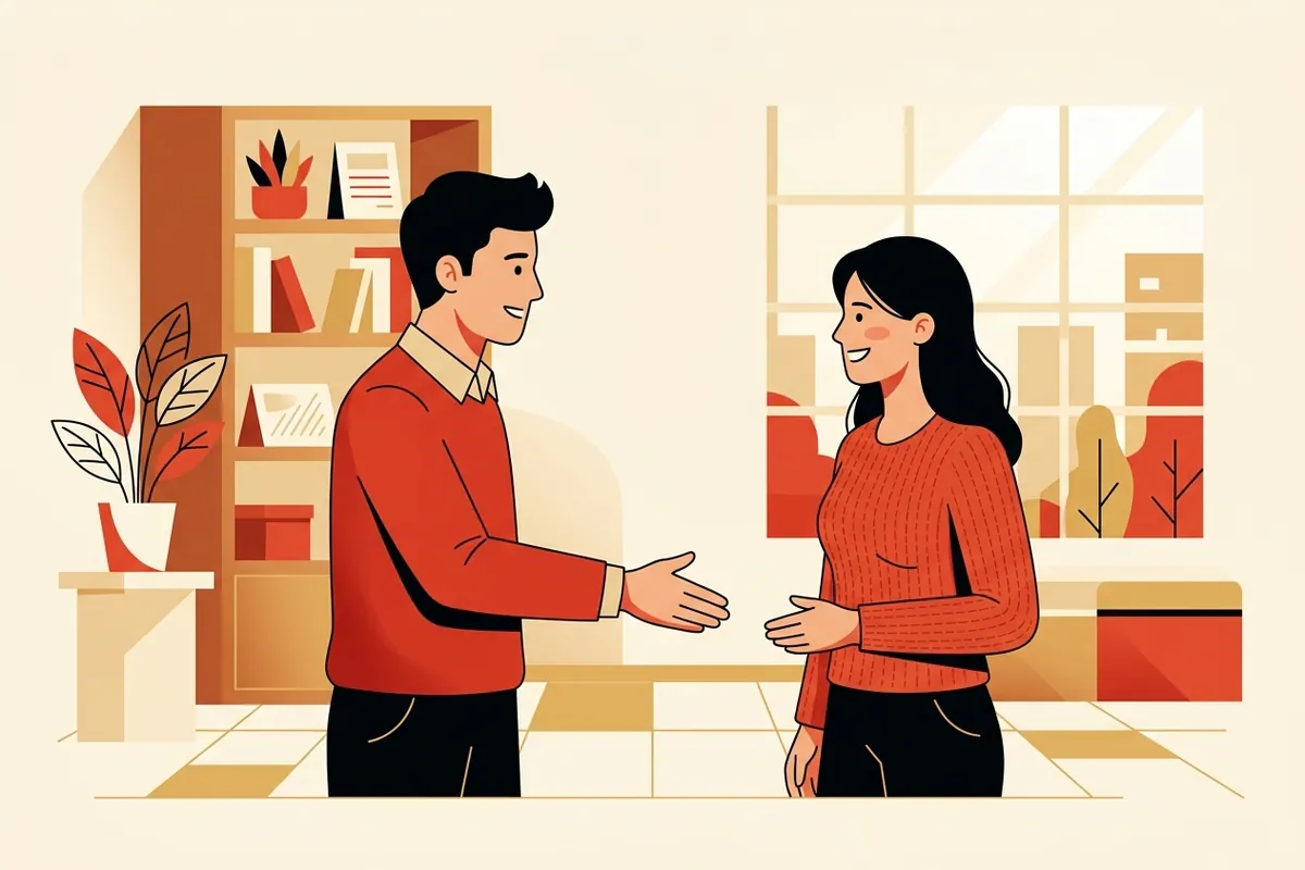 Hai người chào hỏi và giới thiệu bản thân — mẫu câu tiếng Trung giao tiếp cơ bản