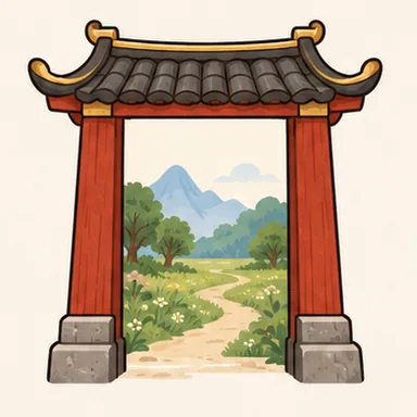 Hình minh hoạ bộ 冂 — vùng xa