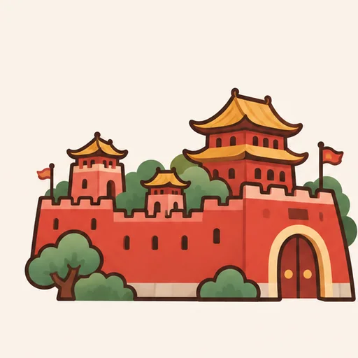 Hình minh hoạ bộ 邑 — vùng đất