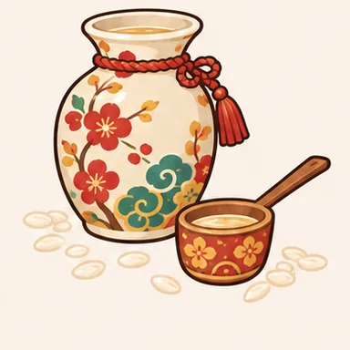 Hình minh hoạ bộ 鬯 — rượu nếp thơm