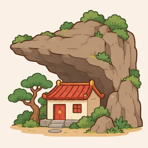Hình minh hoạ bộ 厂 — sườn núi