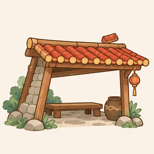Hình minh hoạ bộ 广 — mái nhà